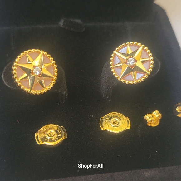 Dior Gold and Brown Star Earrings - Picture 5 of 14